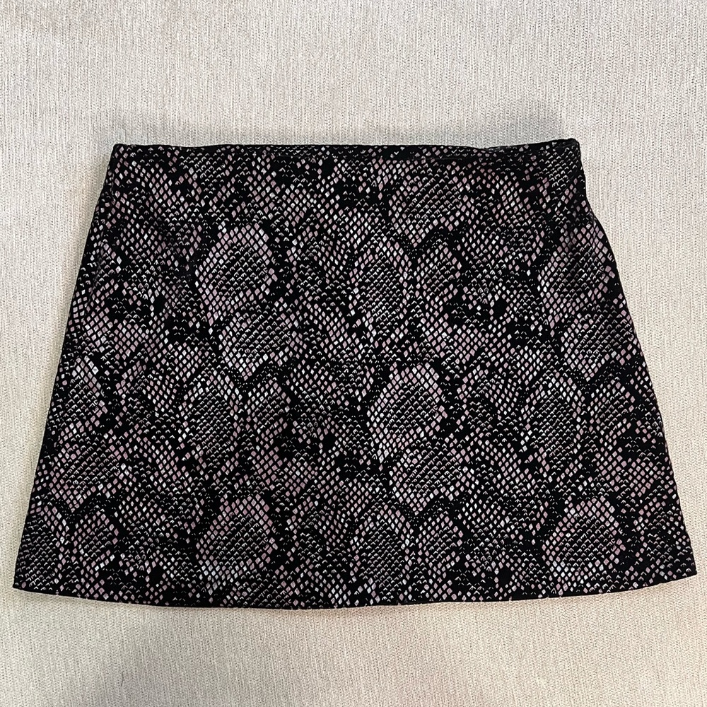 Necessary Objects Black and Pink Patterned Mini Skirt